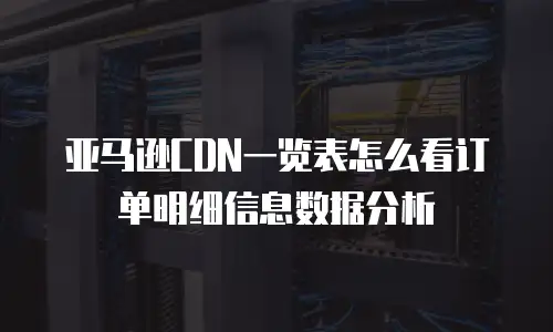 亚马逊CDN一览表怎么看订单明细信息数据分析
