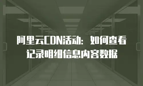 阿里云CDN活动：如何查看记录明细信息内容数据