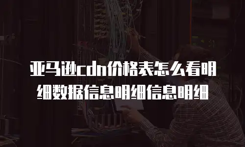 亚马逊cdn价格表怎么看明细数据信息明细信息明细
