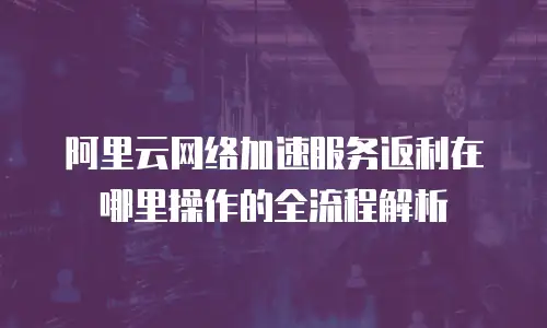 阿里云网络加速服务返利在哪里操作的全流程解析