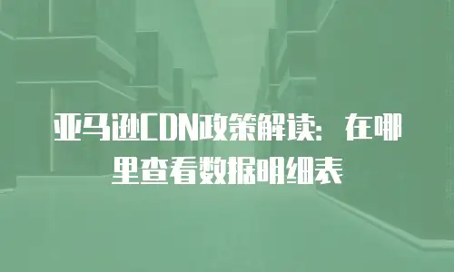 亚马逊CDN政策解读：在哪里查看数据明细表