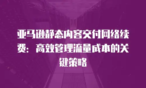 亚马逊静态内容交付网络续费：高效管理流量成本的关键策略