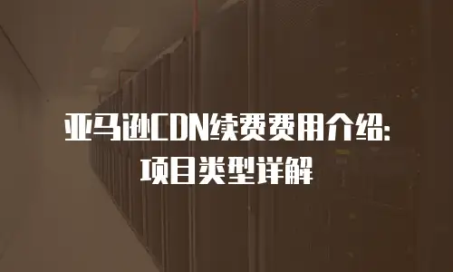 亚马逊CDN续费费用介绍：项目类型详解