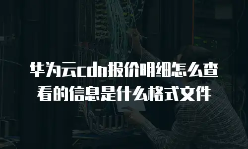 华为云cdn报价明细怎么查看的信息是什么格式文件