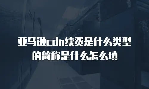 亚马逊cdn续费是什么类型的简称是什么怎么填
