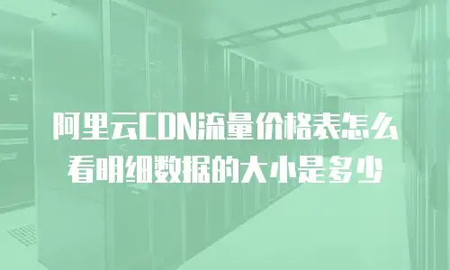 阿里云CDN流量价格表怎么看明细数据的大小是多少