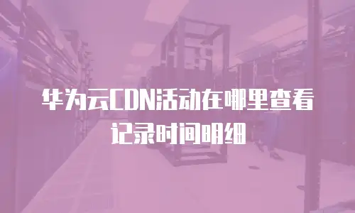 华为云CDN活动在哪里查看记录时间明细