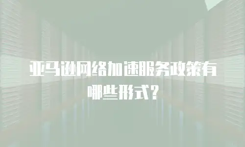 亚马逊网络加速服务政策有哪些形式？