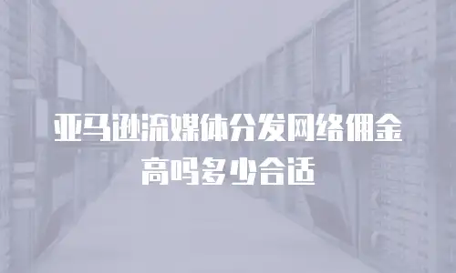 亚马逊流媒体分发网络佣金高吗多少合适