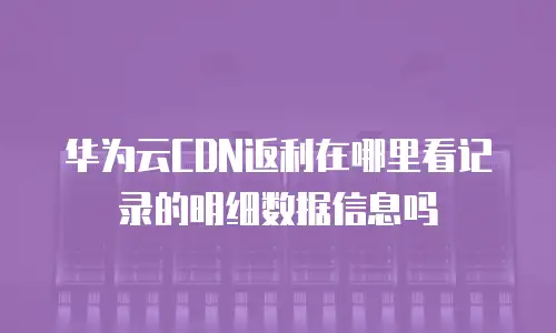 华为云CDN返利在哪里看记录的明细数据信息吗