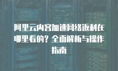 阿里云内容加速网络返利在哪里看的？全面解析与操作指南