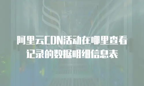 阿里云CDN活动在哪里查看记录的数据明细信息表