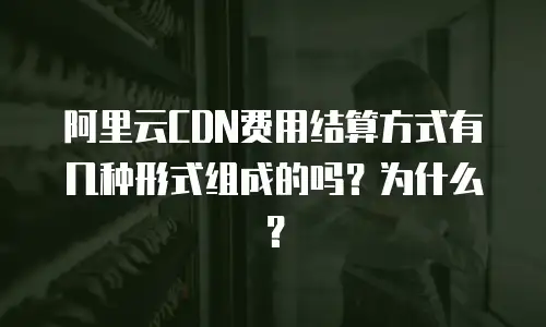 阿里云CDN费用结算方式有几种形式组成的吗？为什么？
