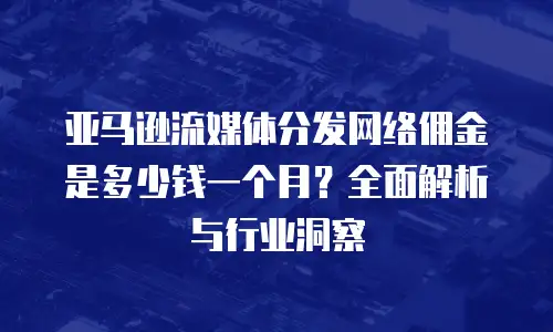 亚马逊流媒体分发网络佣金是多少钱一个月？全面解析与行业洞察