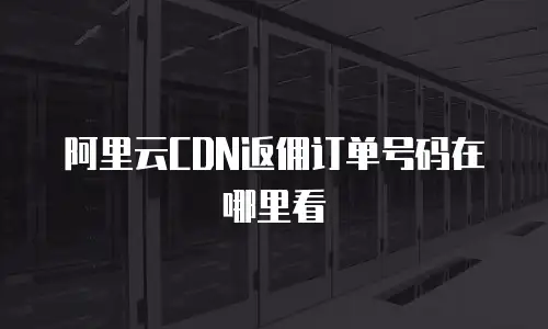 阿里云CDN返佣订单号码在哪里看
