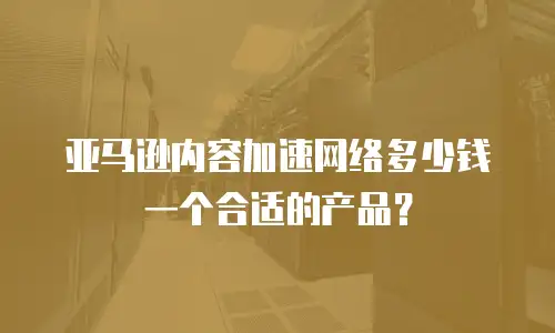 亚马逊内容加速网络多少钱一个合适的产品？
