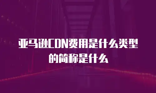 亚马逊CDN费用是什么类型的简称是什么