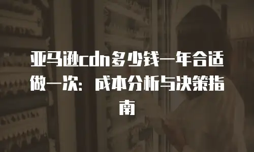 亚马逊cdn多少钱一年合适做一次：成本分析与决策指南
