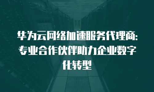 华为云网络加速服务代理商：专业合作伙伴助力企业数字化转型