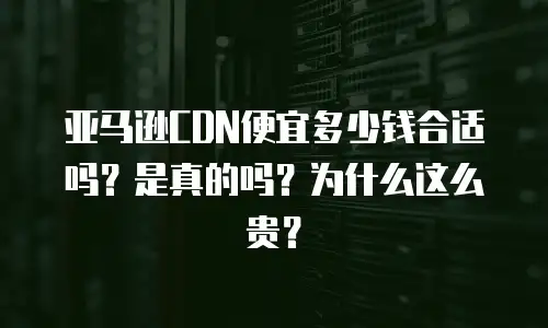 亚马逊CDN便宜多少钱合适吗？是真的吗？为什么这么贵？