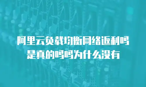 阿里云负载均衡网络返利吗是真的吗吗为什么没有