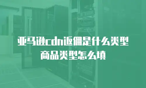 亚马逊cdn返佣是什么类型商品类型怎么填