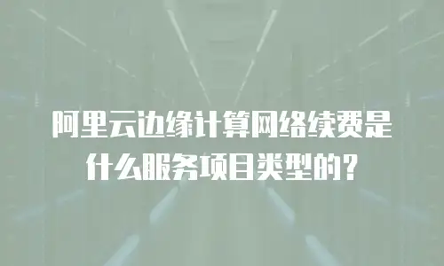 阿里云边缘计算网络续费是什么服务项目类型的？