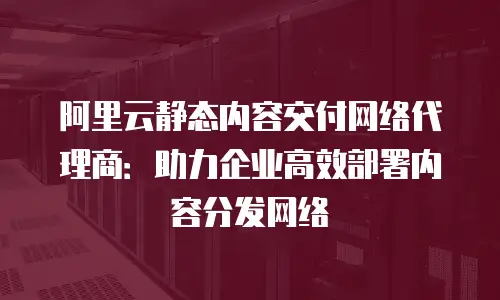 阿里云静态内容交付网络代理商：助力企业高效部署内容分发网络