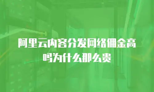 阿里云内容分发网络佣金高吗为什么那么贵