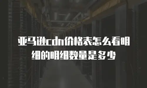 亚马逊cdn价格表怎么看明细的明细数量是多少