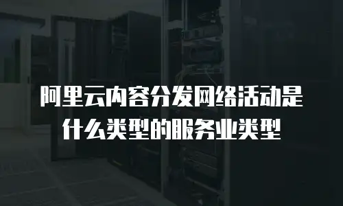 阿里云内容分发网络活动是什么类型的服务业类型