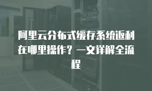 阿里云分布式缓存系统返利在哪里操作？一文详解全流程