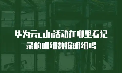 华为云cdn活动在哪里看记录的明细数据明细吗