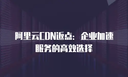阿里云CDN返点：企业加速服务的高效选择