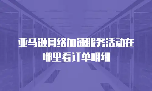 亚马逊网络加速服务活动在哪里看订单明细