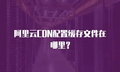 阿里云CDN配置缓存文件在哪里？