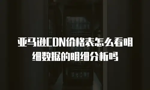 亚马逊CDN价格表怎么看明细数据的明细分析吗