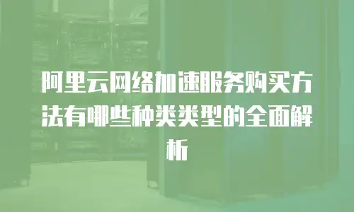 阿里云网络加速服务购买方法有哪些种类类型的全面解析