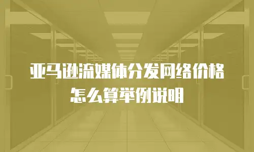 亚马逊流媒体分发网络价格怎么算举例说明