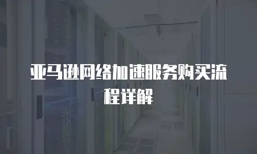 亚马逊网络加速服务购买流程详解