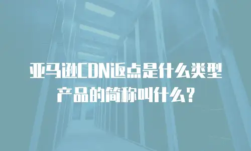 亚马逊CDN返点是什么类型产品的简称叫什么？