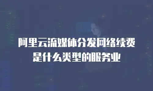 阿里云流媒体分发网络续费是什么类型的服务业
