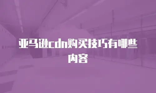 亚马逊cdn购买技巧有哪些内容