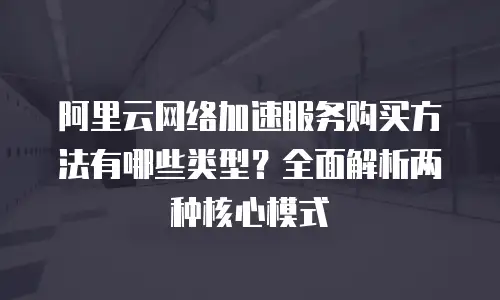阿里云网络加速服务购买方法有哪些类型？全面解析两种核心模式
