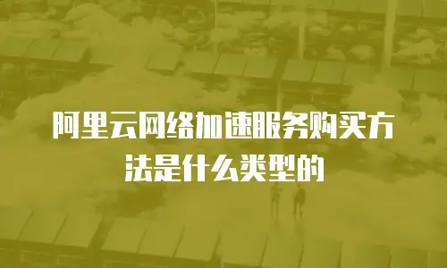 阿里云网络加速服务购买方法是什么类型的