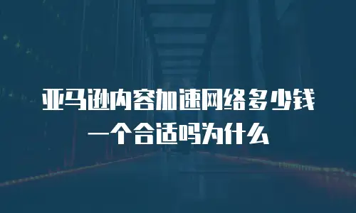 亚马逊内容加速网络多少钱一个合适吗为什么