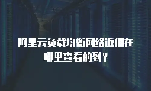 阿里云负载均衡网络返佣在哪里查看的到？
