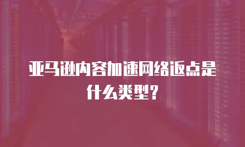 亚马逊内容加速网络返点是什么类型？