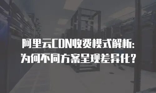 阿里云CDN收费模式解析：为何不同方案呈现差异化？