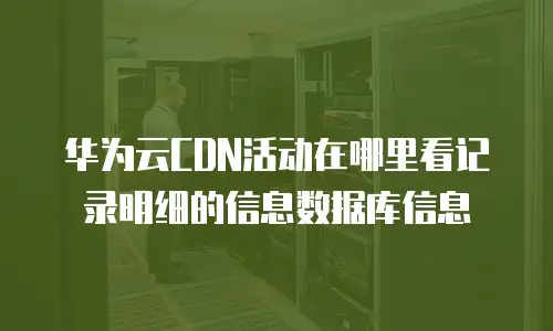 华为云CDN活动在哪里看记录明细的信息数据库信息